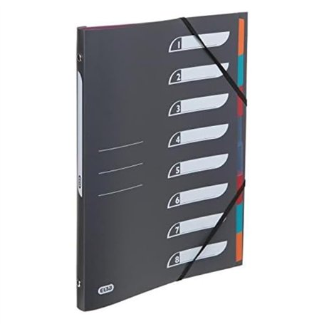 OXFORD Trieur Standard 8 Compartiments A4 Couverture Polypro Coloris Assortis