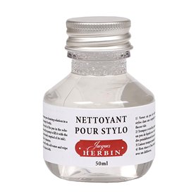 Jacques Herbin 12300T- Un flacon de nettoyant pour stylo-plumes et stylos roller 50 ml (produit sans emballage - objectif zéro d