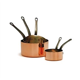 BAUMALU - Lot de 5 Casseroles Lisses - en Cuivre Massif
