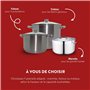 BAUMALU - Faitout avec Couvercle Verre - Acier Inoxydable - Tous Feux dont Induction - Triple Fond Diffuseur, Répartition Homogè