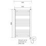 Greened House Sèche-serviettes électrique droit pour salle de bain avec minuteur et thermostat 500 W x 800 h Noir
