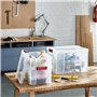 SUNDIS Clip’N Store, boîte de rangement 2,5L en plastique transparent, renforcées avec couvercle clipsable, aptes au contact ali