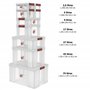 SUNDIS Clip’N Store, boîte de rangement 2,5L en plastique transparent, renforcées avec couvercle clipsable, aptes au contact ali
