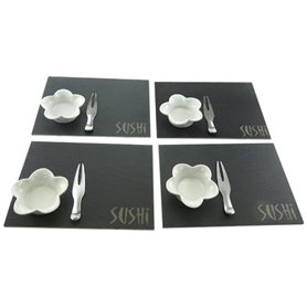 LEBRUN 91005012 Service à Sushi 12 Pièces – Élégant et Pratique – Idéal pour Déguster Sushi
