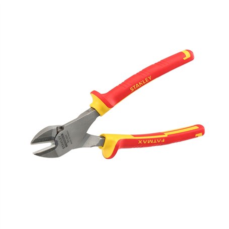 Stanley 0-84-004 Pince Coupante Diagonale 200 Mm Gamme FatMax - Poignée Bi Matière 1000V - Tête Chromé Inoxydable - Taillants Tr