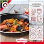 MENASTYL - Set de 8 pièces IRIS - 1 casserole 20cm + 2 poêles 24/28cm + 1 couvercle 20cm + 1 poignée amovible + 1 cuillère + 2 s