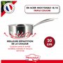 MENASTYL - Casserole Triply 20cm en inox - Fabriquée en France - Compatible tous feux dont induction