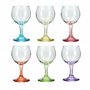 NOVASTYL - Lot de 6 verres à pied ballon 19cl en verre couleurs assorties - 1605169
