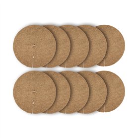 La Cordeline Lot 10 Disques Paillage Ø 40 cm Fibre Coco Naturel 900g/m² - Tapis Protection Plante