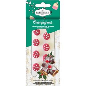 LA PATELIERE - Décorations Champignons en Sucre x 8