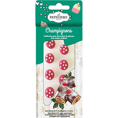 LA PATELIERE - Décorations Champignons en Sucre x 8