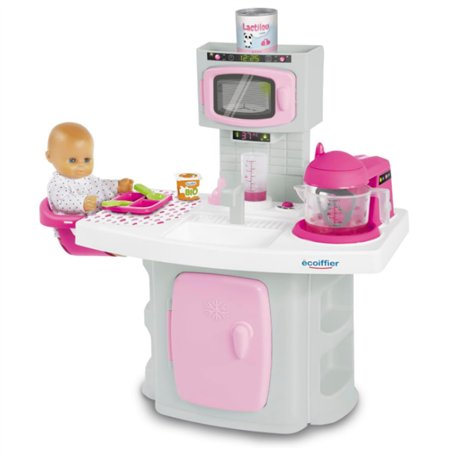 Jouets Ecoiffier - 2899 - La Cuisine de Bébé - Jeu d'imitation - Donner à Manger à bébé - A partir de 18 Mois - Fabriqué en Fran