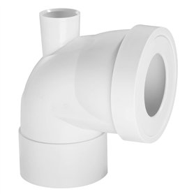 Jardibric - Pipe WC Courte Coudée avec Piquage F Ø40 M Ø100 Emboîture Ø85/105 - Solution Compacte et Robuste pour une Installati