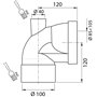 Jardibric - Pipe WC Courte Coudée avec Piquage F Ø40 M Ø100 Emboîture Ø85/105 - Solution Compacte et Robuste pour une Installati