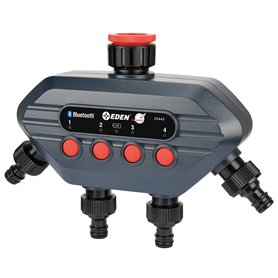 Jardibric - Programmateur d'Arrosage Nez de Robinet Bluetooth 4 Voies : Réglage de 1min à 6h