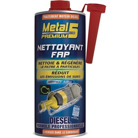 Nettoyant FAP Diesel - 1L - Metal 5 Premium - Traitement alliant une combinaison d’additifs pour éviter l’encrassement des FAP e