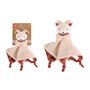 DODO D'AMOUR - Doudou Carré - Biche - 053970 - Crème - Polaire - Cadeau Naissance - Peluche - Bébé - Doux - Lavable en Machine -