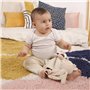 DODO D'AMOUR - Doudou Carré - Biche - 053970 - Crème - Polaire - Cadeau Naissance - Peluche - Bébé - Doux - Lavable en Machine -