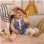 DODO D'AMOUR - Doudou Carré - Biche - 053970 - Crème - Polaire - Cadeau Naissance - Peluche - Bébé - Doux - Lavable en Machine -