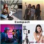 T’NB Influence Kit Vidéo pour Smartphone avec Trepied, Kit Vlogging, Lumière LED, Microphone avec Bonnette, 3 Filtres de Couleur