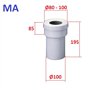 Manchon d'évacuation wc fØ120 mm mØ100 mm NOYON & THIEBAULT