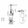 Wirquin 10724037 Chasse d'eau wc complète mécanisme wc simple chasse MP & robinet flotteur à alimentation latérale F90, blanc et