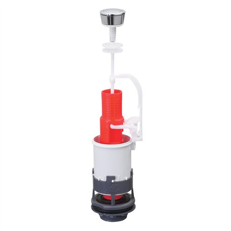 Wirquin 10724082 Mécanisme chasse d'eau wc simple chasse avec bouton poussoir à bouton indépendant MP
