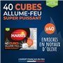 HARRIS - Allume-Feu Puissants - Sans Odeur - Démarrage Rapide - Combustion Longue - Cheminée et Barbecue - Technique Professionn