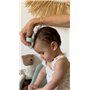 BÉABA, Brosse de Bain pour Bébé en Silicone, Toilette Bébé, 2 Côtés, Poils Fin pour Masser bébé, Poils épais pour croûtes de lai