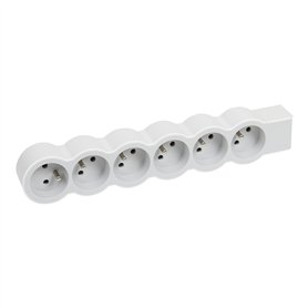 LEGRAND - Multiprise Extra-Plate à Câbler - 6 Prises avec Terre - Livrée Sans Cordon/Sans Fiche - Blanc et Gris Clair