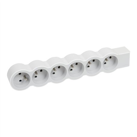 LEGRAND - Multiprise Extra-Plate à Câbler - 6 Prises avec Terre - Livrée Sans Cordon/Sans Fiche - Blanc et Gris Clair