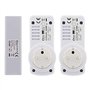 Zenitech - Lot de 2 prises 10A 2P+T télécommandées avec télécommande - Blanc