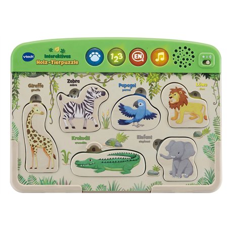 Vtech Puzzle interactif en Bois pour bébé - Puzzle écologique avec Musique et Sons Amusants - en Bois certifié FSC® - pour Enfan