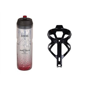 ZEFAL Pack Arctica 75 Argent-Rouge et Pulse B2 Noir - Pack Hydratation avec Bidon Vélo Isotherme et Porte Bidon Velo - Porte Gou