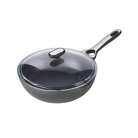 Pyrex - Origin+ - Sauteuse avec Revêtement antiadhésif sain – Compatible tous feux dont Induction – Aluminium - Gris quartz - 26