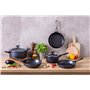 Pyrex - Origin+ - Sauteuse avec Revêtement antiadhésif sain – Compatible tous feux dont Induction – Aluminium - Gris quartz - 26