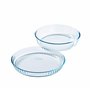 Pyrex - Lot de 2 Moules - Moule à Tarte 28cm + Moule à Gâteau 26cm - Verre Borosilicate -Résistant aux Rayures - Made in France