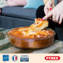 Pyrex - Lot de 2 Moules - Moule à Tarte 28cm + Moule à Gâteau 26cm - Verre Borosilicate -Résistant aux Rayures - Made in France