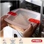 Pyrex Cook & Heat - Lot de 5 Boites - Tailles et Formes Différentes - Verre Borosilicate - Couvercle Hérmétique spécial Micro-On