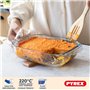 Pyrex - Lot de 3 Plats à Four Rectangulaires - Idéal 2 à 6 personnes - 3 Tailles - Verre Borosilicate - Larges Poignées - Résist
