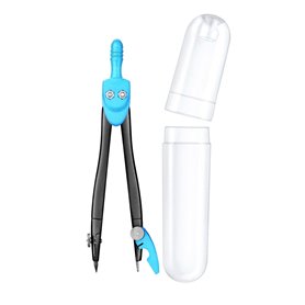 JPC Compas métal spécial trousse Protection pointe/étui plastique