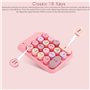 Clavier numérique sans Fil, 18 Touches Portable Slim Mini pavé numérique rétro Vintage coloré Rond Chocolat Keycap, Clavier de c