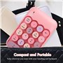 Clavier numérique sans Fil, 18 Touches Portable Slim Mini pavé numérique rétro Vintage coloré Rond Chocolat Keycap, Clavier de c
