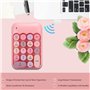 Clavier numérique sans Fil, 18 Touches Portable Slim Mini pavé numérique rétro Vintage coloré Rond Chocolat Keycap, Clavier de c