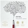 Parker Vector stylo plume, Bleu, pointe fine, encre bleue, emballage blister
