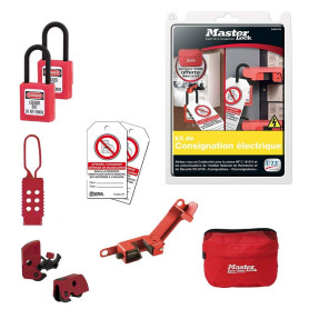 Master Lock ELECKIT-FR Kit de Consignation Electrique contenant Cadenas Diélectriques