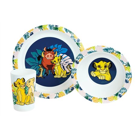 DISNEY LE ROI LION ENSEMBLE REPAS SIMBA NALA PUMBAA ET TIMONINCLUANT 1 VERRE 220 ML