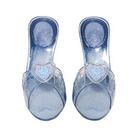 RUBIES - Chaussures de Princesse Bleues - Mules Enfants Robe de Princesse - Taille Unique - Souliers Bleues à Paillettes et Méda