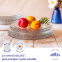 Duralex® - Service de 18 Assiettes Ondulées Le Picardie® - Plate 23cm, Creuse 23cm, Dessert 20,5cm - Verre Transparent Ultra Rés
