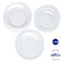Duralex® - Service de 18 Assiettes Ondulées Le Picardie® - Plate 23cm, Creuse 23cm, Dessert 20,5cm - Verre Transparent Ultra Rés